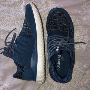 adidas navy suede tubular tennis shoes!